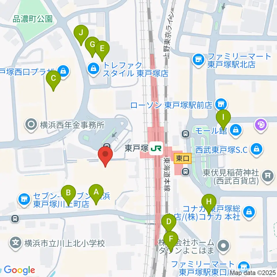 エフエム戸塚周辺の駐車場・コインパーキング一覧地図