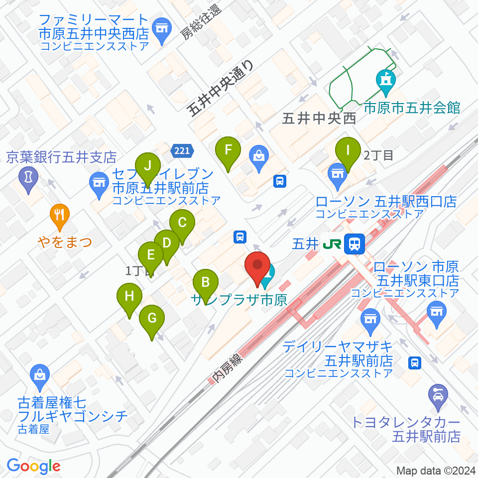 いちはらFM周辺の駐車場・コインパーキング一覧地図