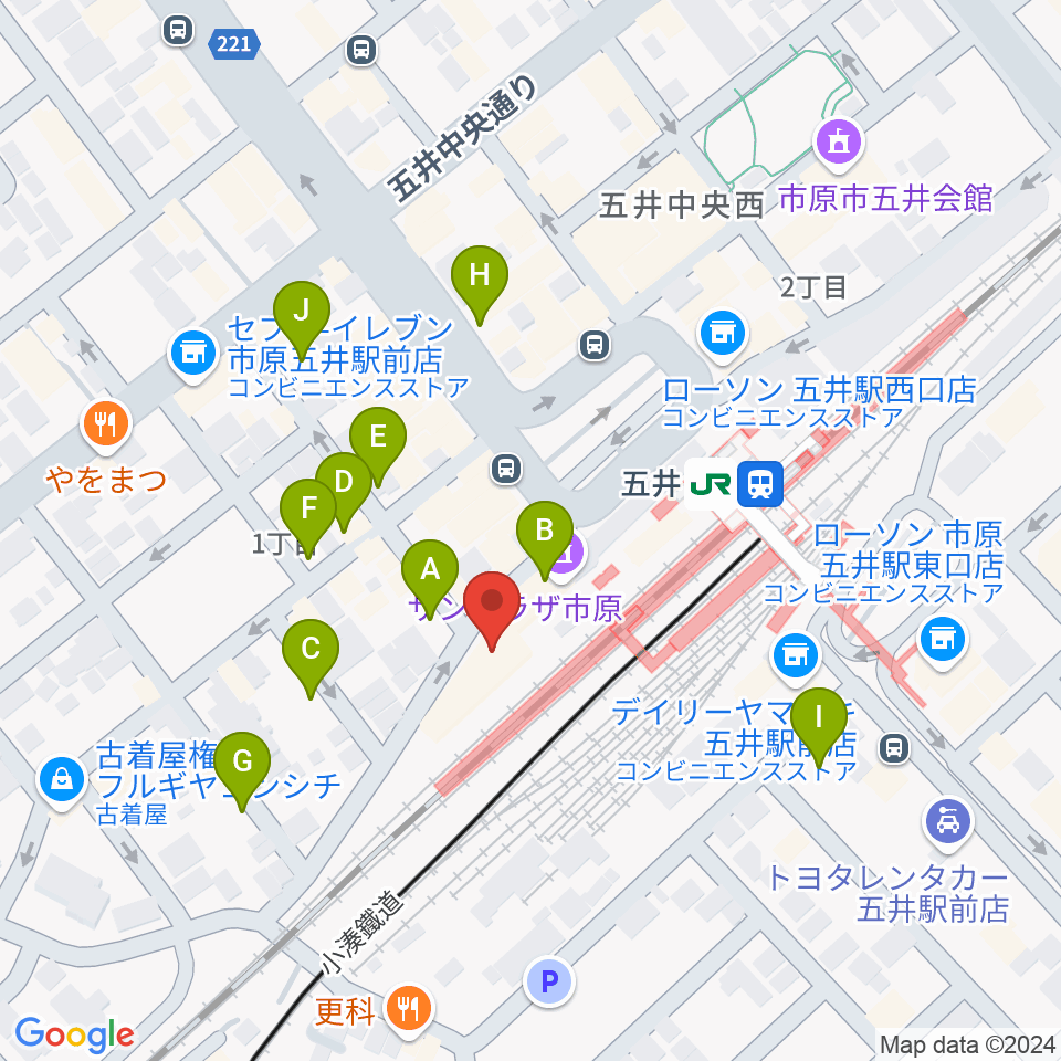 いちはらFM周辺の駐車場・コインパーキング一覧地図