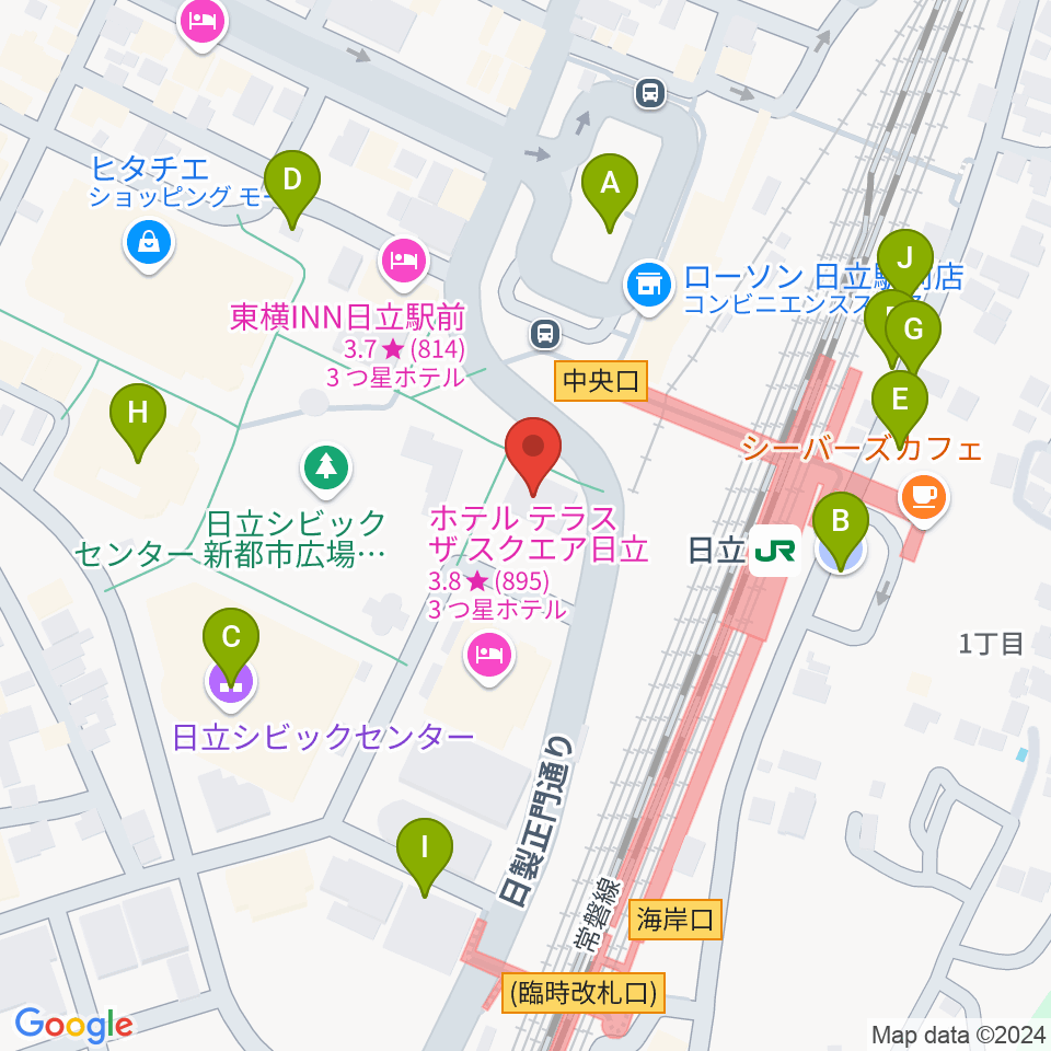 FMひたち周辺の駐車場・コインパーキング一覧地図