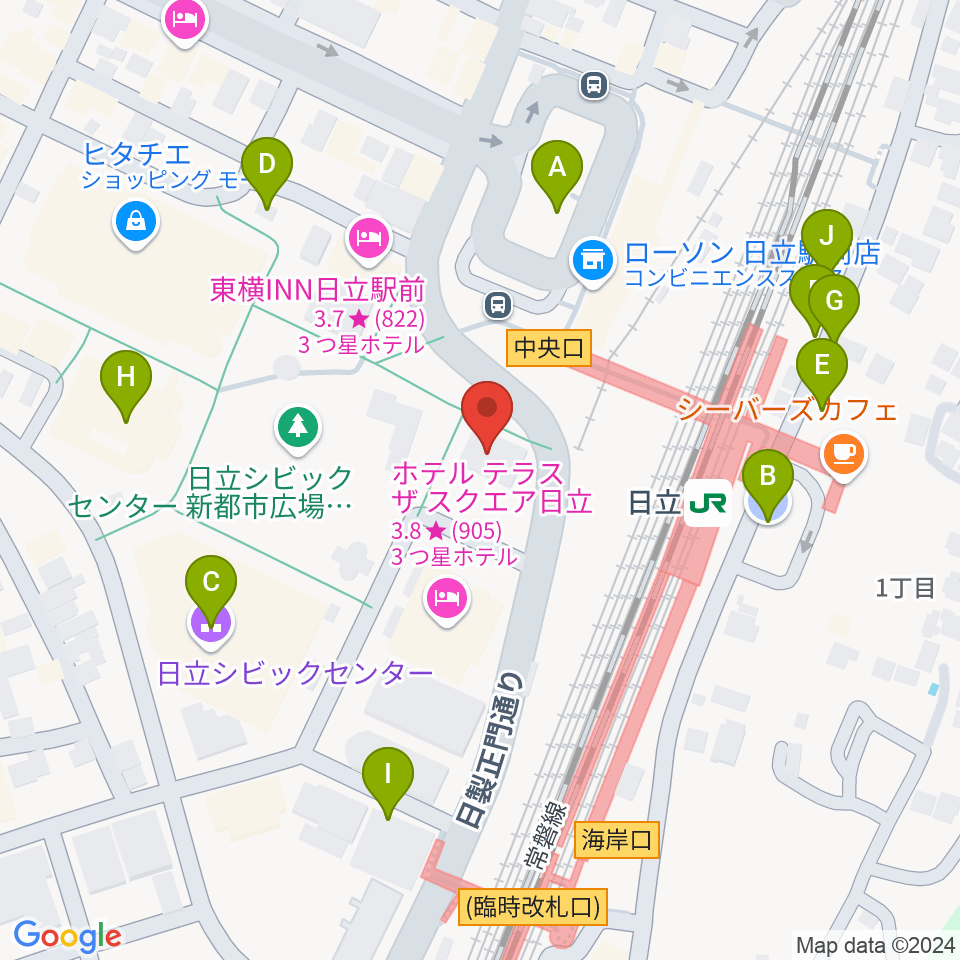 FMひたち周辺の駐車場・コインパーキング一覧地図