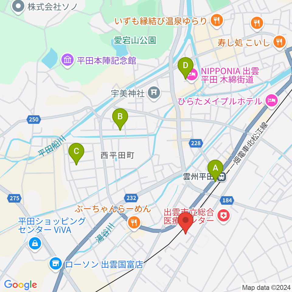 平田文化館周辺の駐車場・コインパーキング一覧地図