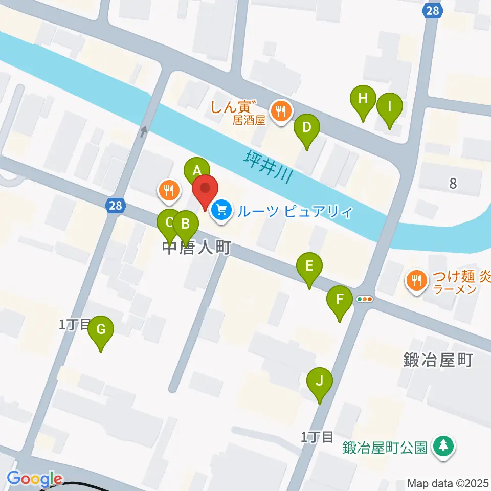 ピュアリィ西館レンタルスペース周辺の駐車場・コインパーキング一覧地図