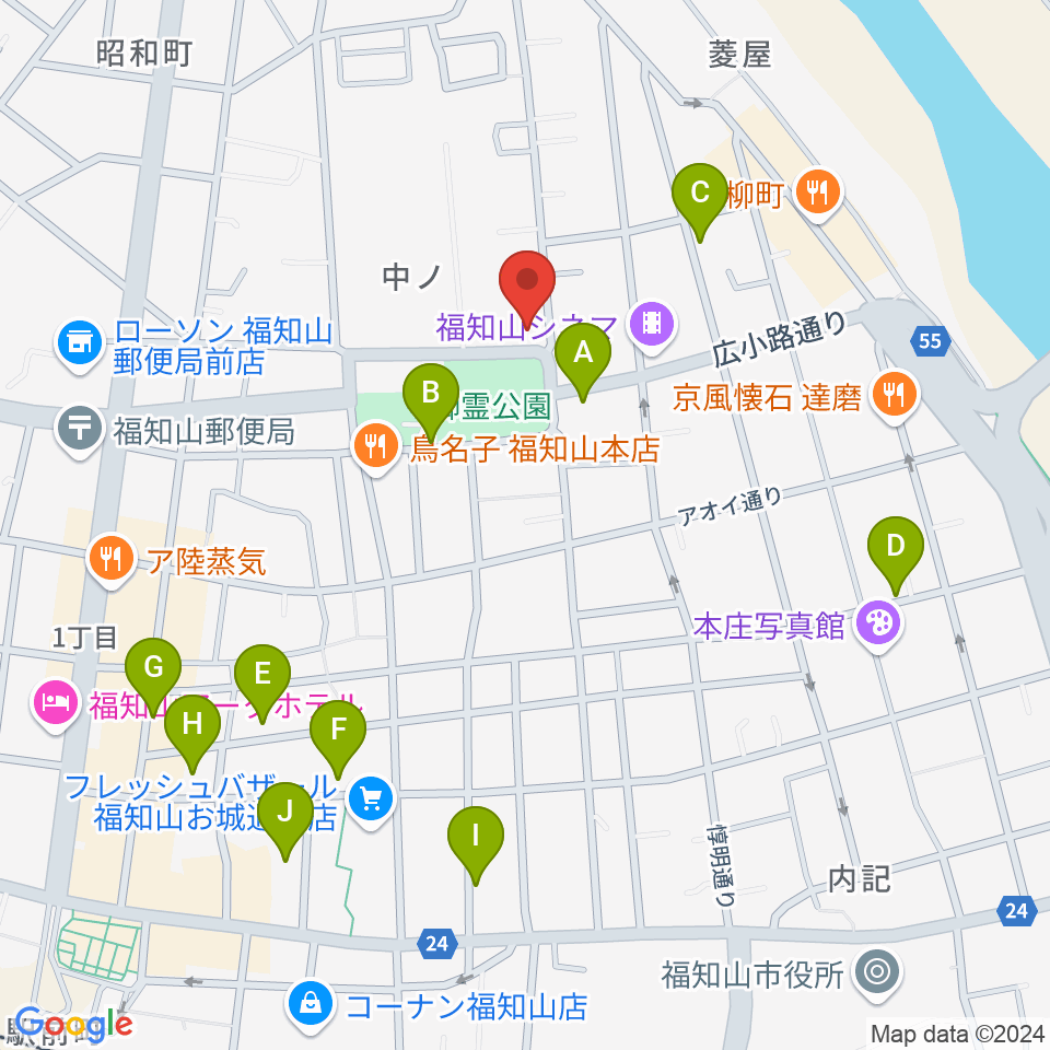 福知山市厚生会館周辺の駐車場・コインパーキング一覧地図