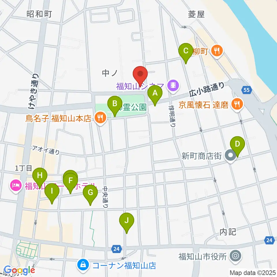 福知山市厚生会館周辺の駐車場・コインパーキング一覧地図