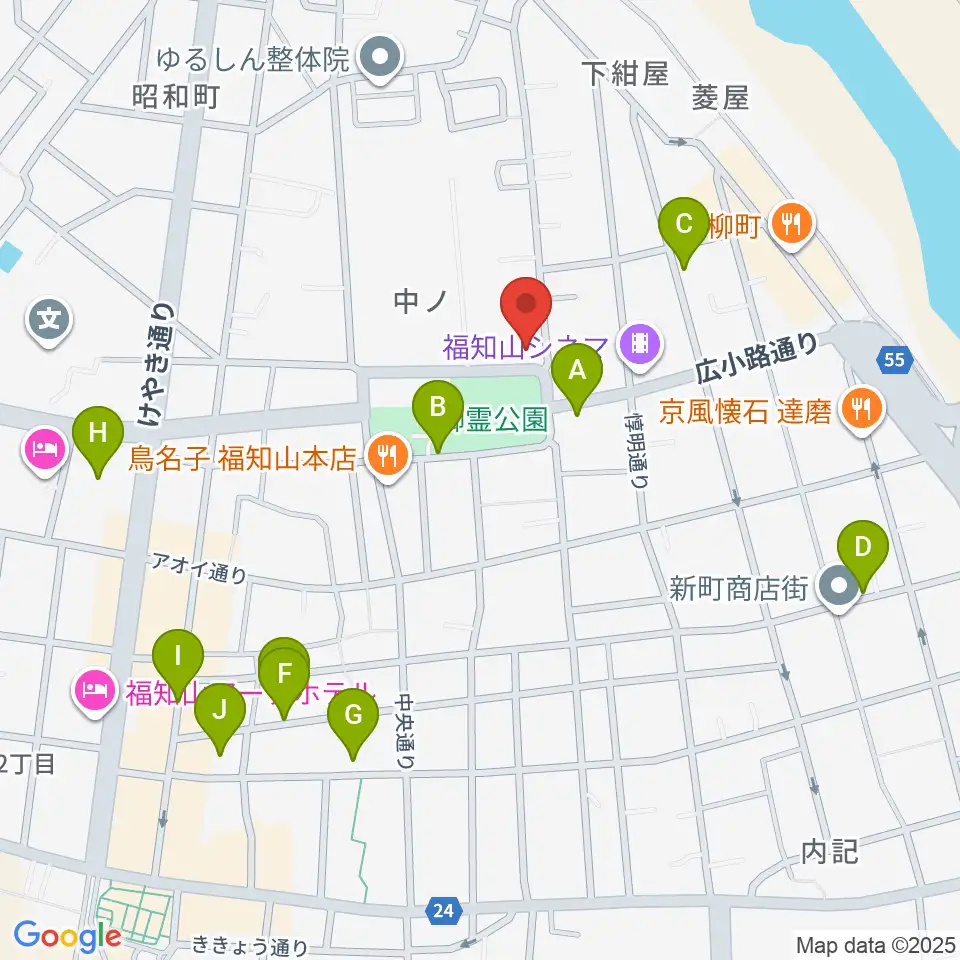 福知山市厚生会館周辺の駐車場・コインパーキング一覧地図