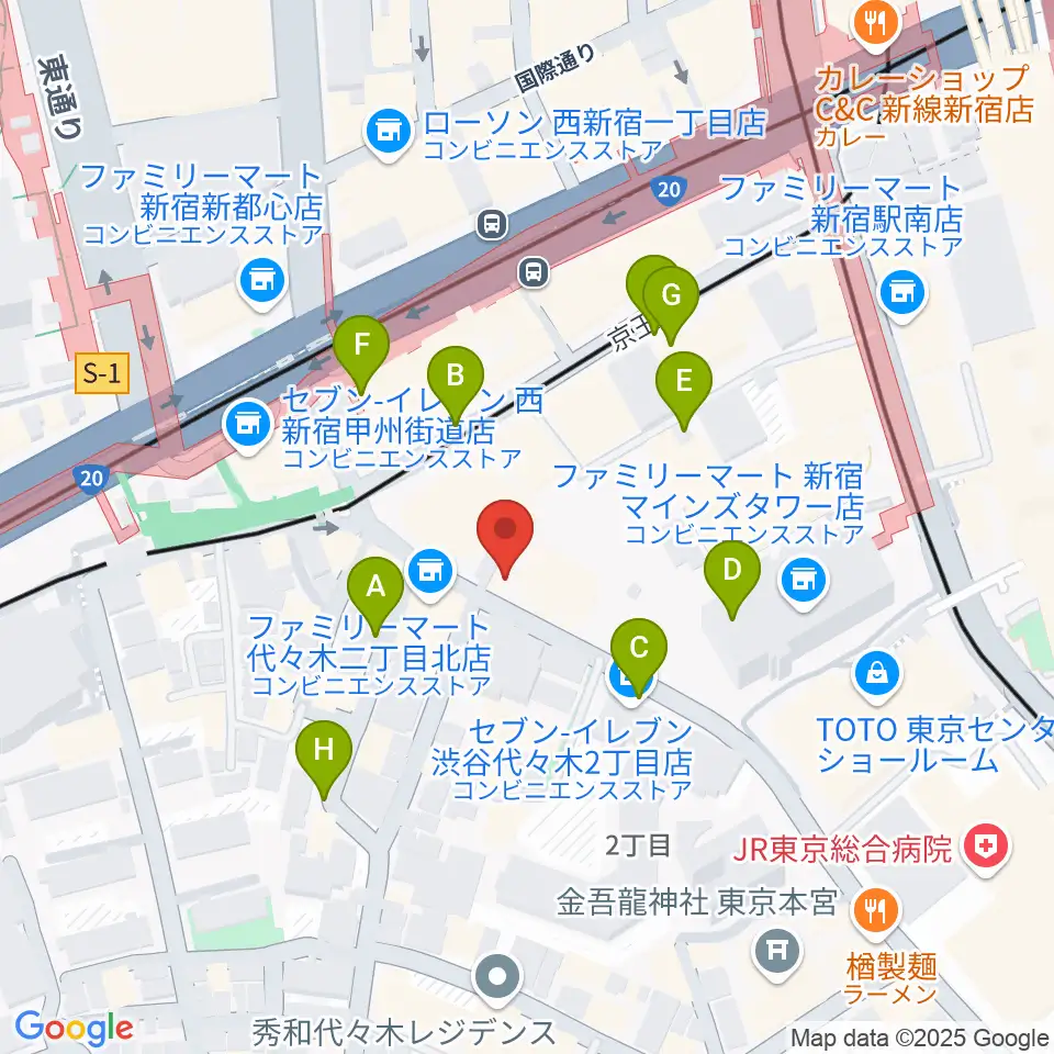 プーク人形劇場周辺の駐車場・コインパーキング一覧地図