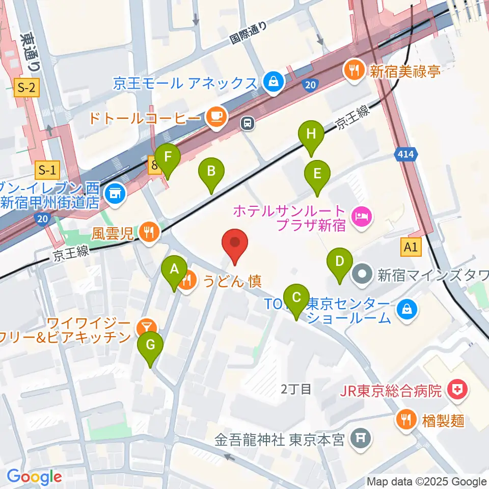 プーク人形劇場周辺の駐車場・コインパーキング一覧地図