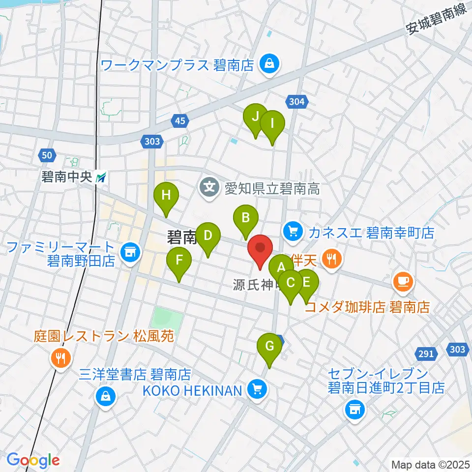 碧南市文化会館周辺の駐車場・コインパーキング一覧地図