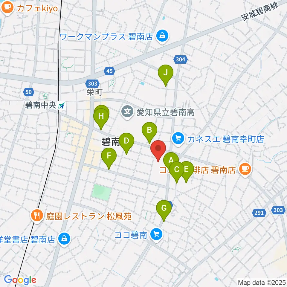 碧南市文化会館周辺の駐車場・コインパーキング一覧地図