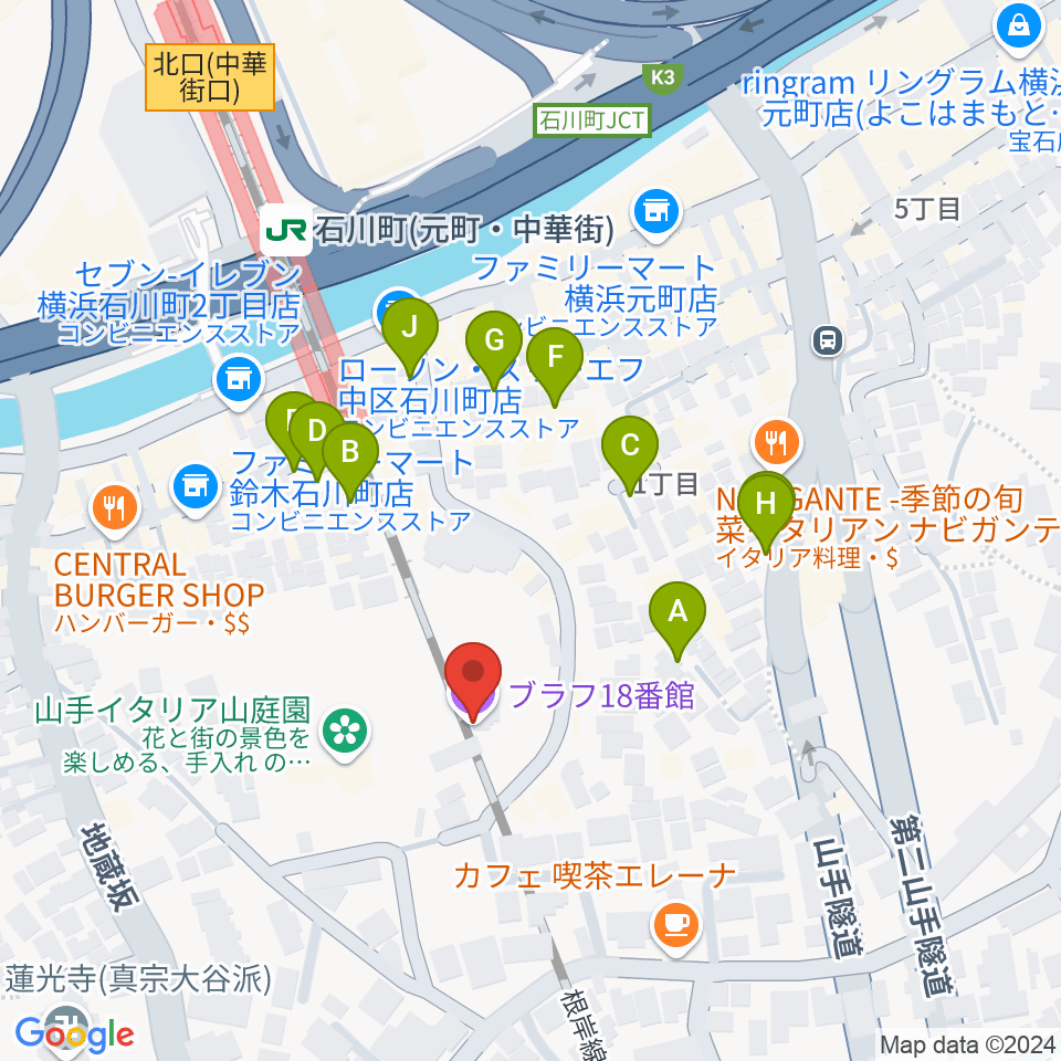 ブラフ18番館周辺の駐車場・コインパーキング一覧地図