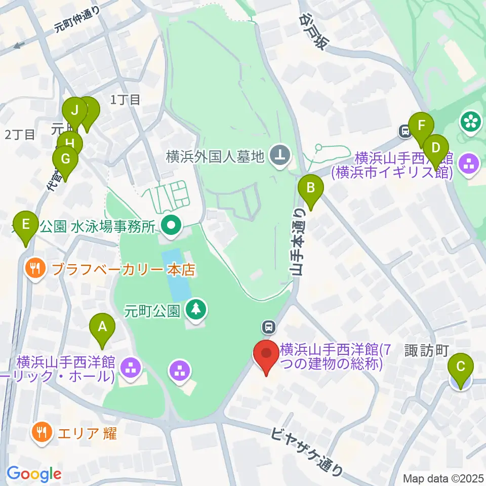 山手234番館周辺の駐車場・コインパーキング一覧地図