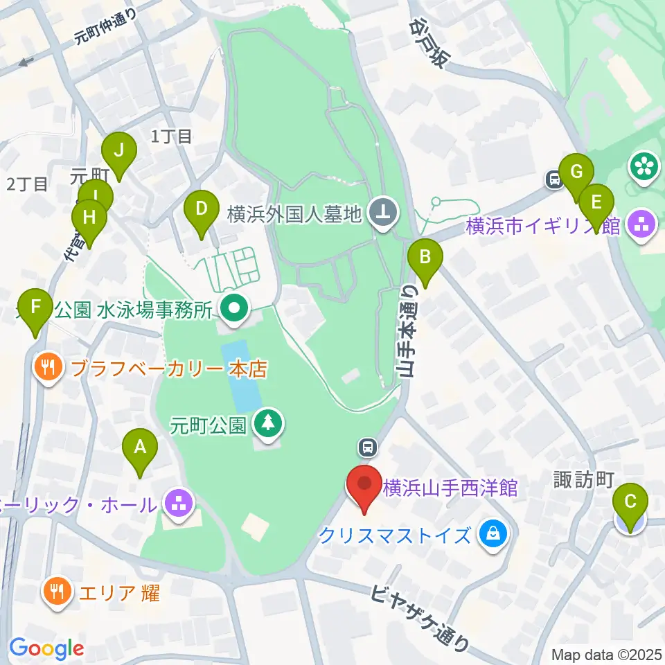 山手234番館周辺の駐車場・コインパーキング一覧地図