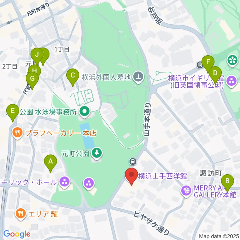 山手234番館周辺の駐車場・コインパーキング一覧地図