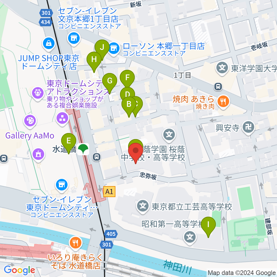 宝生能楽堂周辺の駐車場・コインパーキング一覧地図