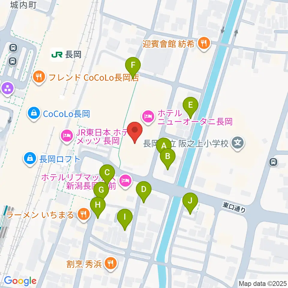 ホテルニューオータニ長岡NCホール周辺の駐車場・コインパーキング一覧地図