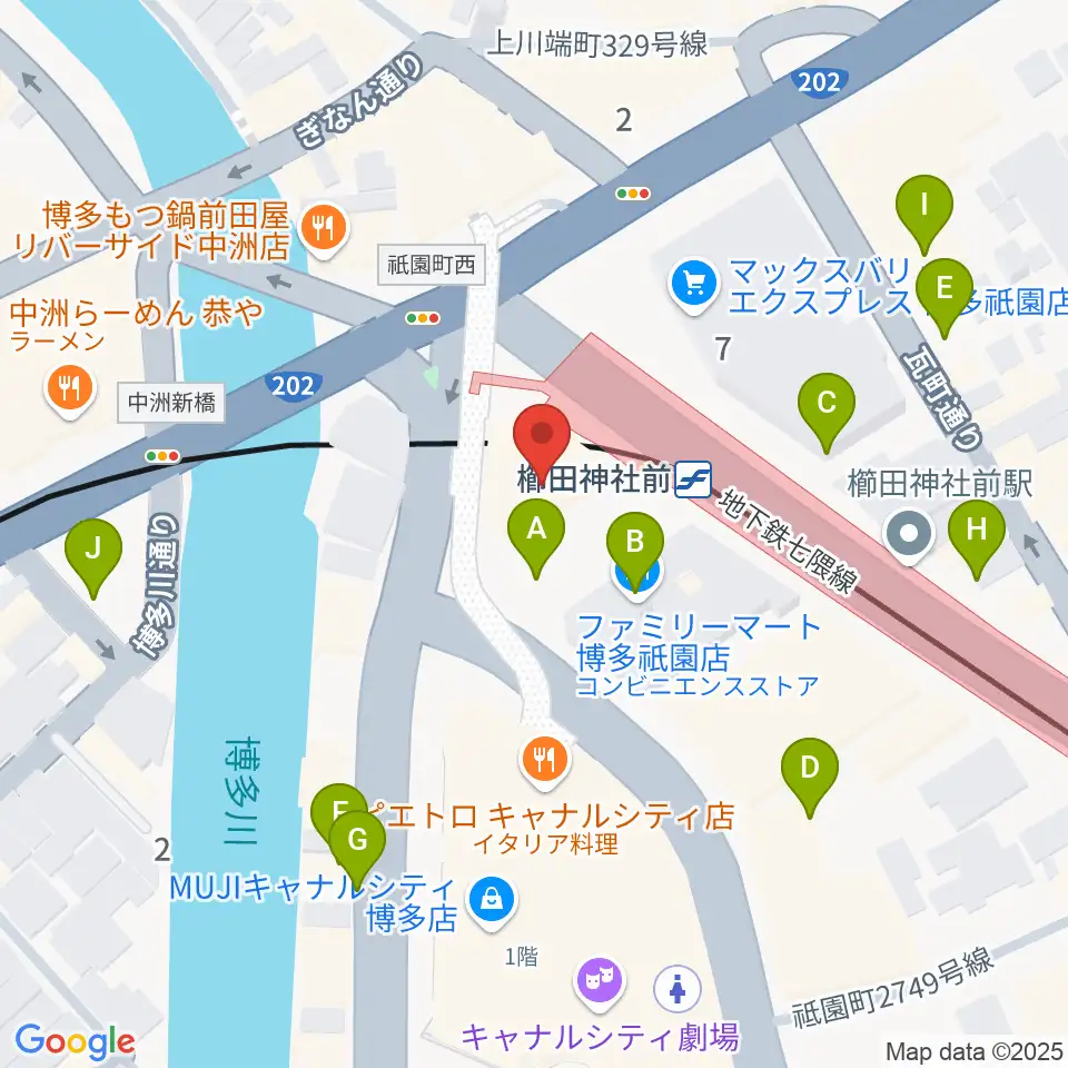ぽんプラザホール周辺の駐車場・コインパーキング一覧地図