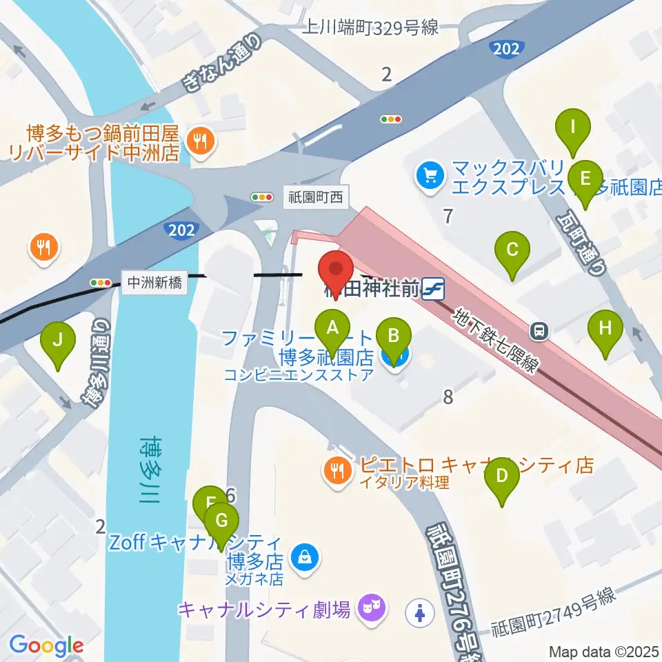 ぽんプラザホール周辺の駐車場・コインパーキング一覧地図