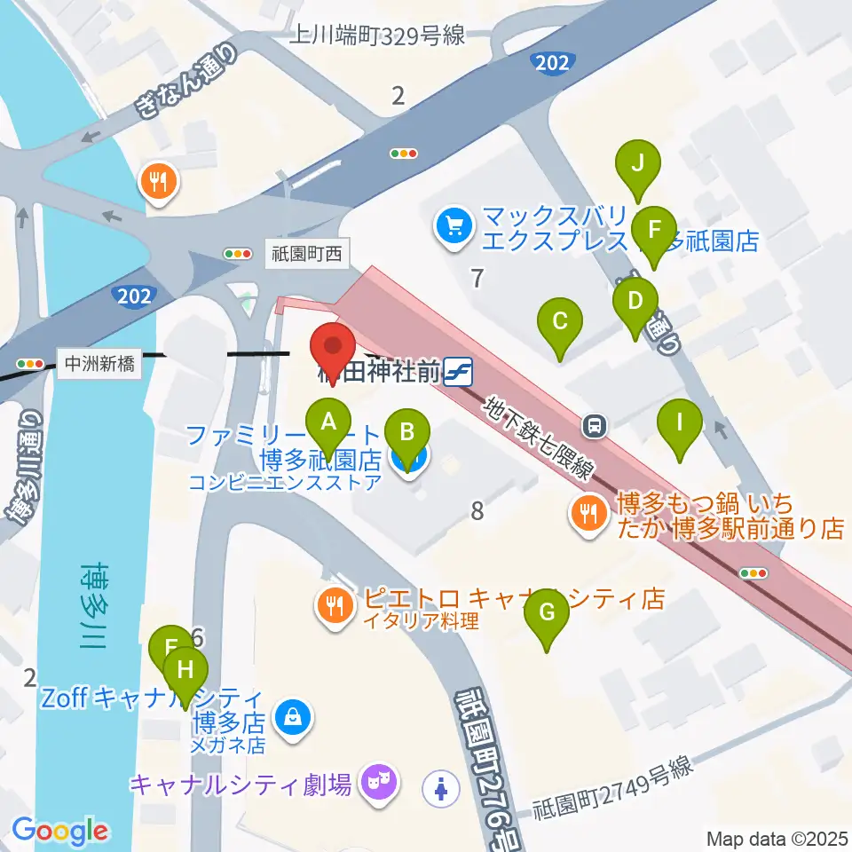 ぽんプラザホール周辺の駐車場・コインパーキング一覧地図