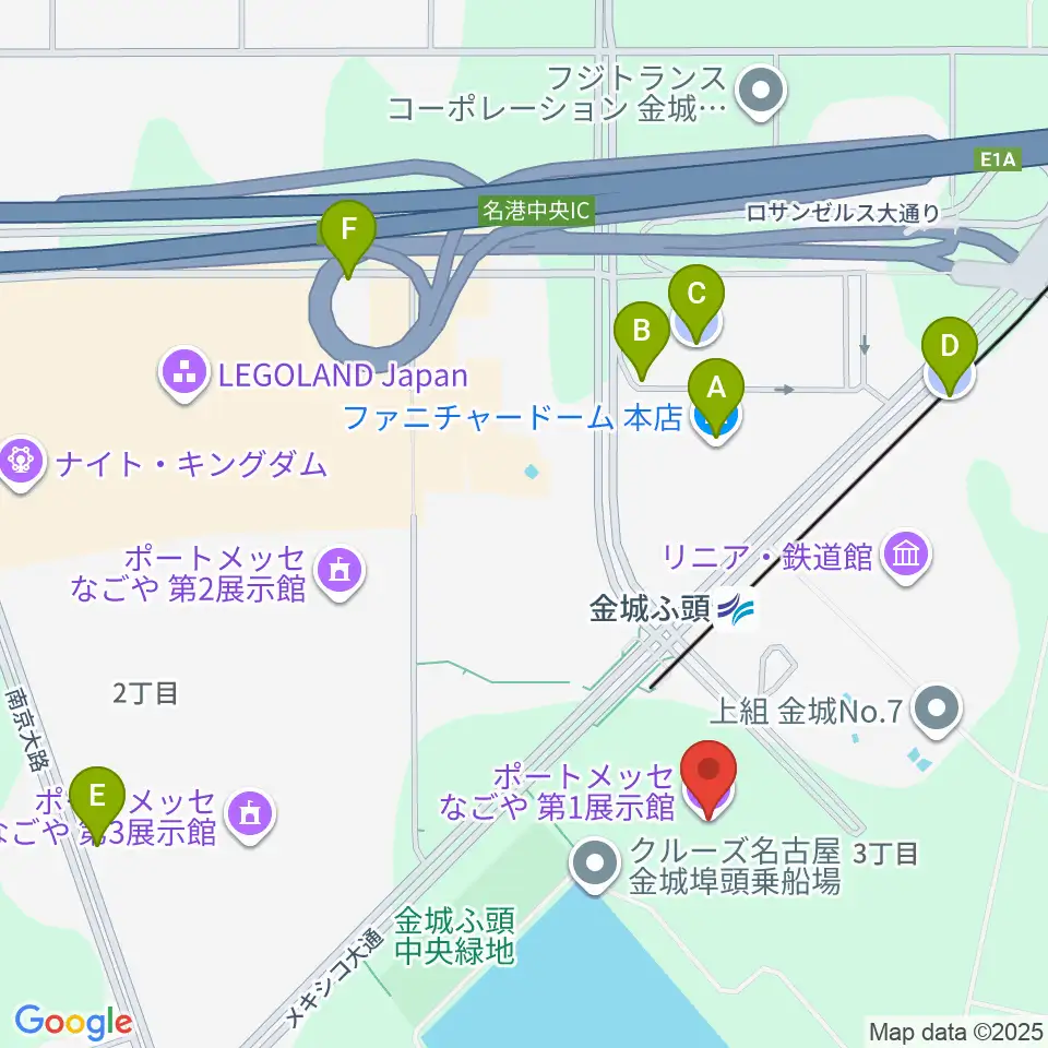 ポートメッセなごや周辺の駐車場・コインパーキング一覧地図