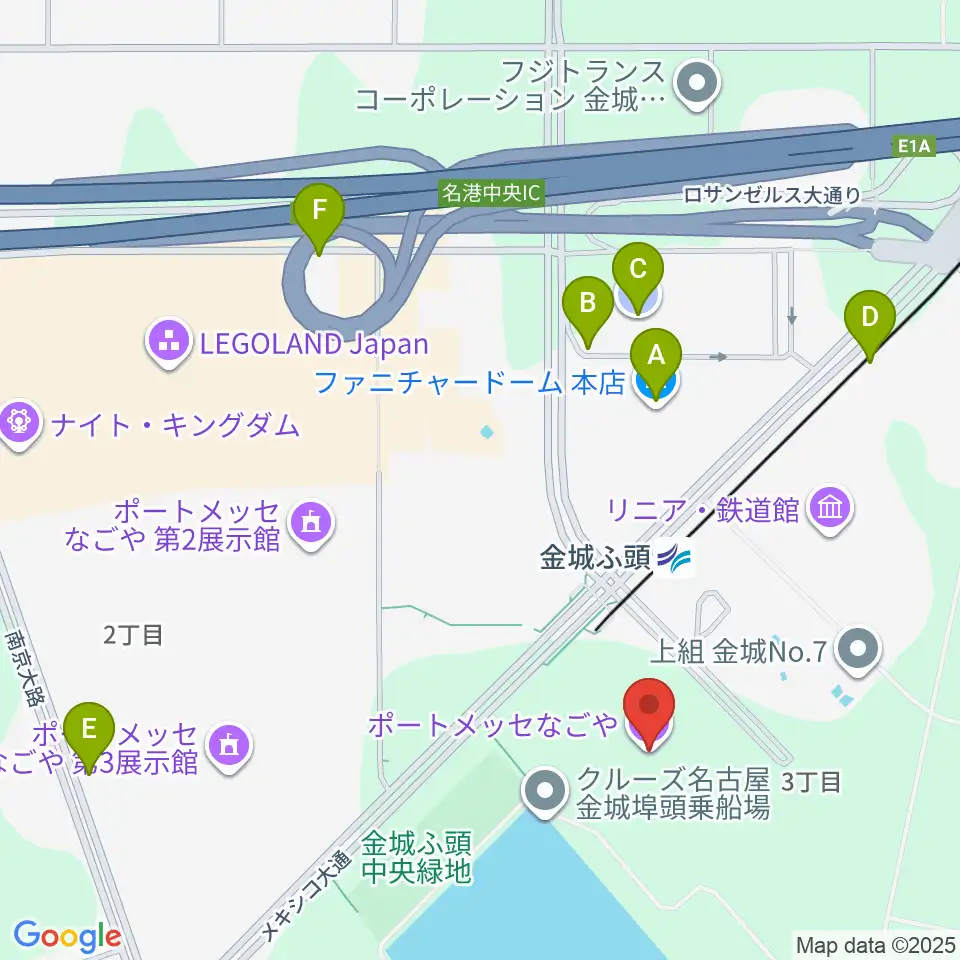 ポートメッセなごや周辺の駐車場・コインパーキング一覧地図