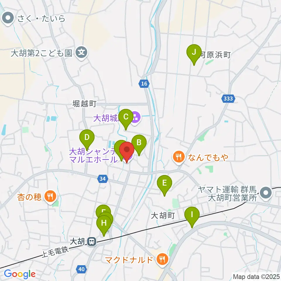 大胡シャンテ マルエホール周辺の駐車場・コインパーキング一覧地図
