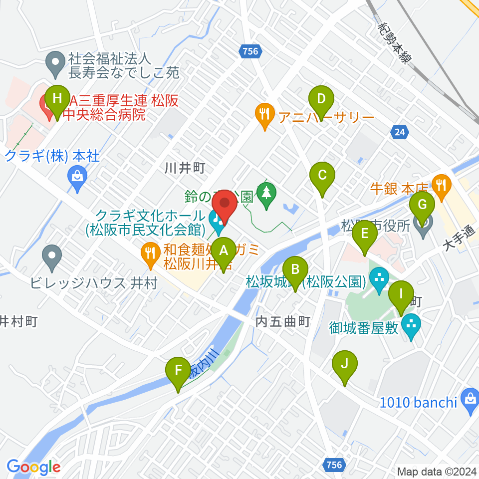 クラギ文化ホール周辺の駐車場・コインパーキング一覧地図
