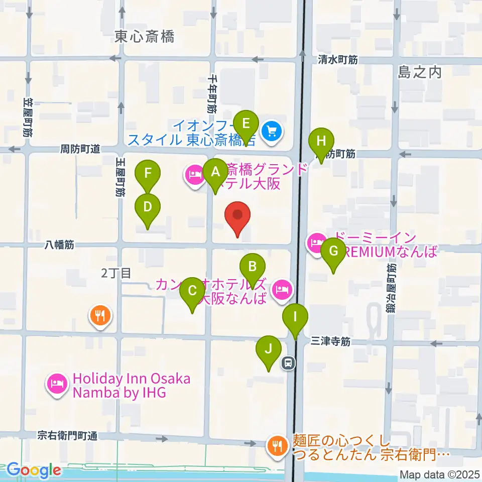心斎橋soma周辺の駐車場・コインパーキング一覧地図