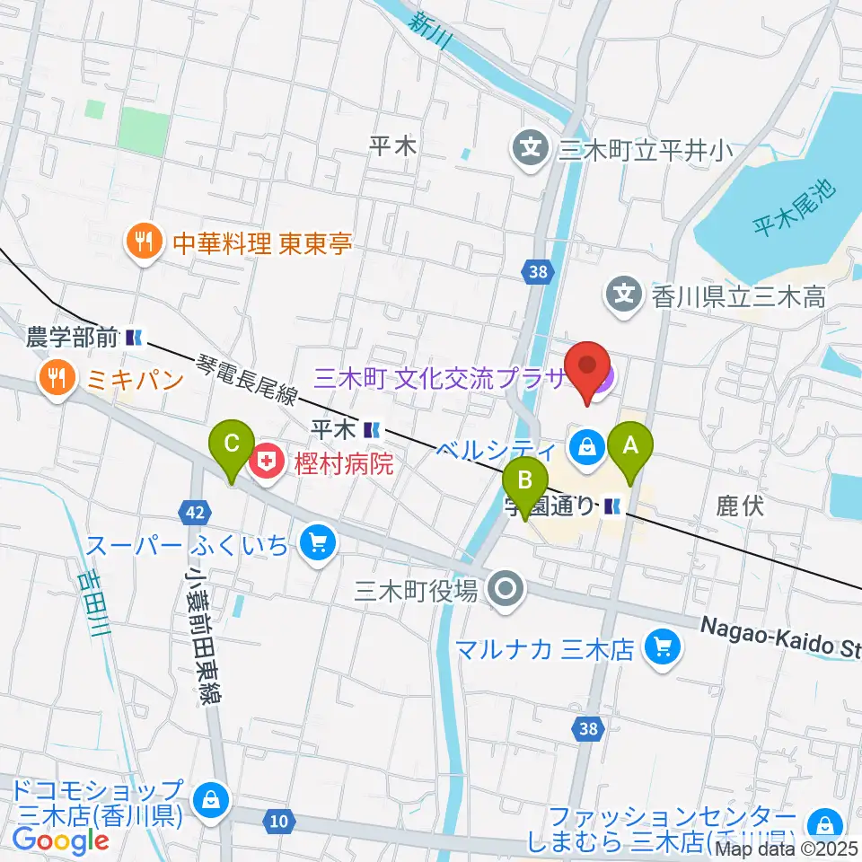 三木町文化交流プラザ周辺の駐車場・コインパーキング一覧地図