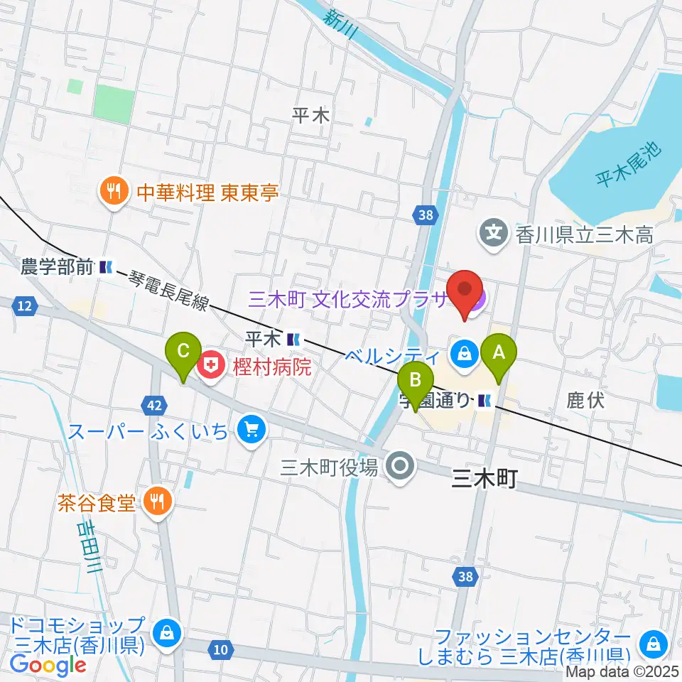 三木町文化交流プラザ周辺の駐車場・コインパーキング一覧地図
