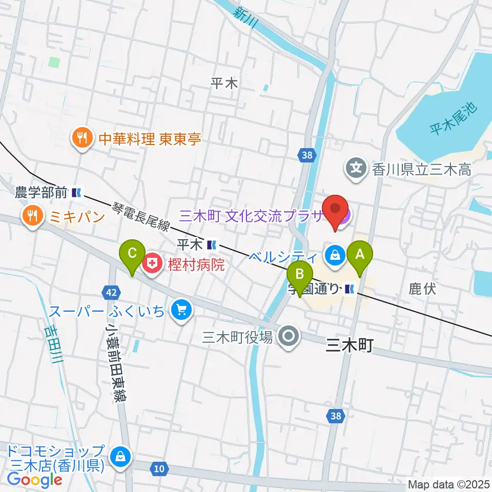 三木町文化交流プラザ周辺の駐車場・コインパーキング一覧地図
