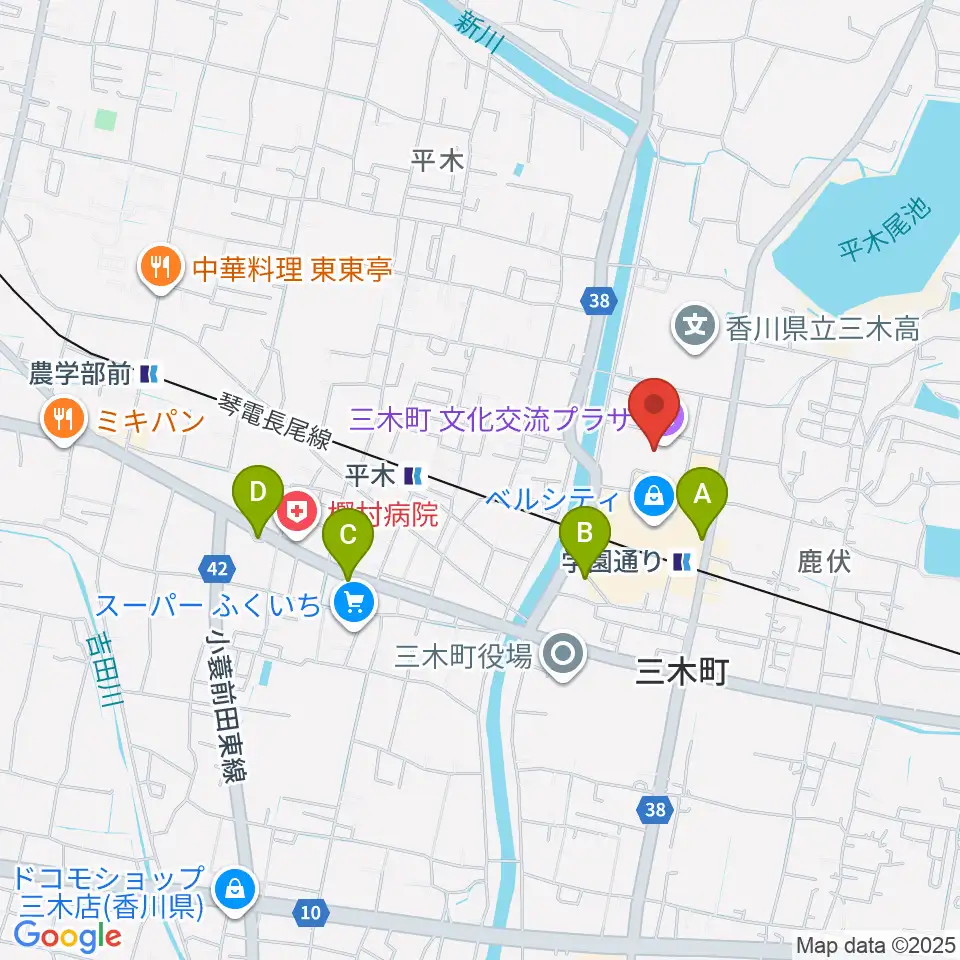 三木町文化交流プラザ周辺の駐車場・コインパーキング一覧地図