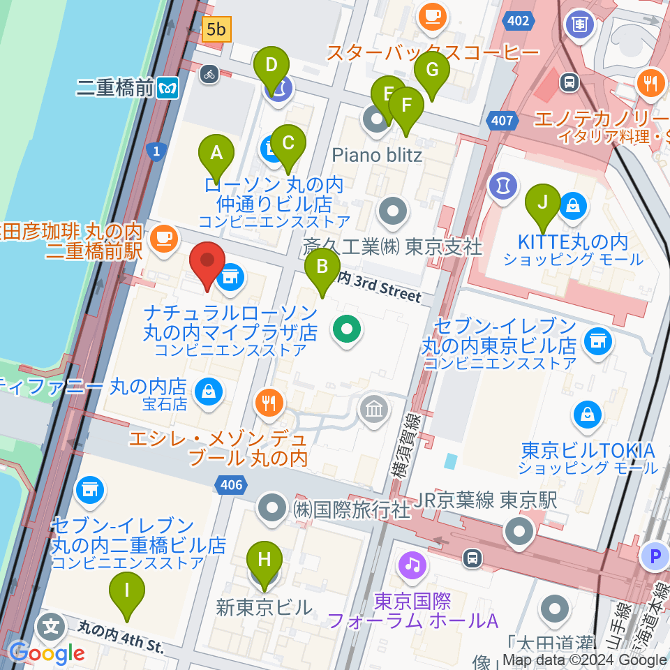 丸の内MY PLAZAホール周辺の駐車場・コインパーキング一覧地図