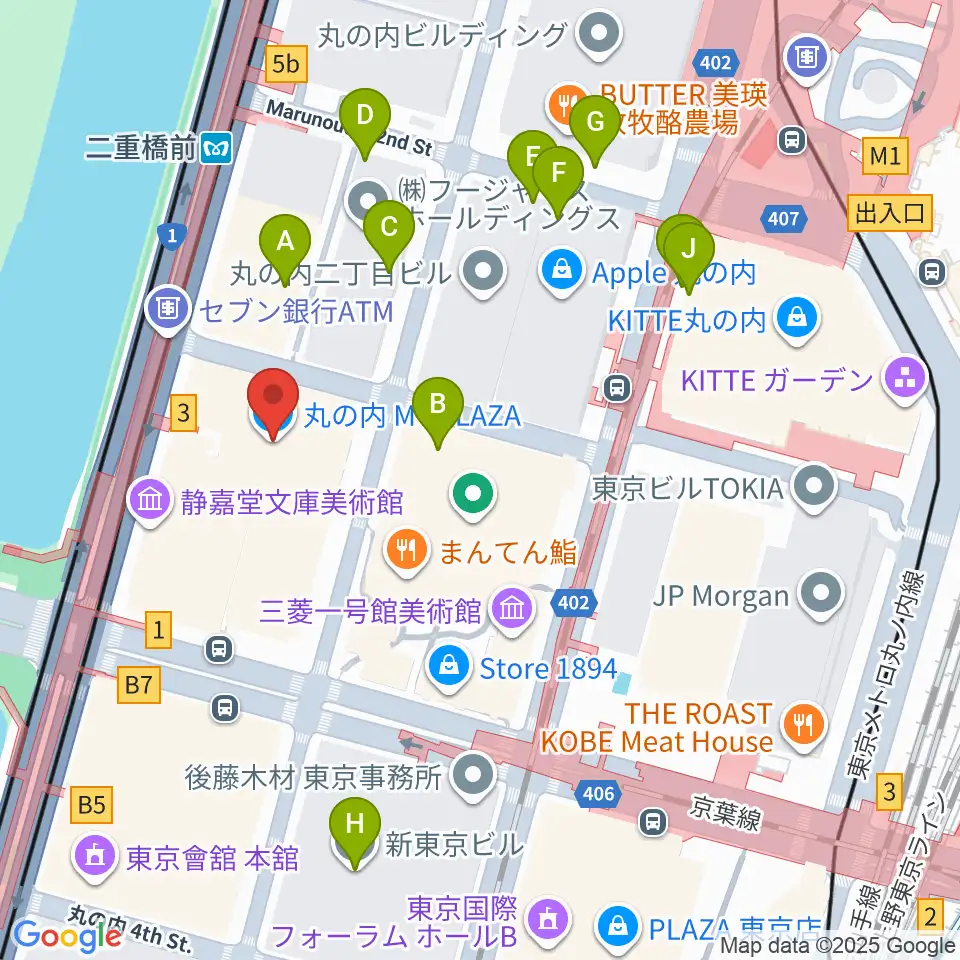 丸の内MY PLAZAホール周辺の駐車場・コインパーキング一覧地図