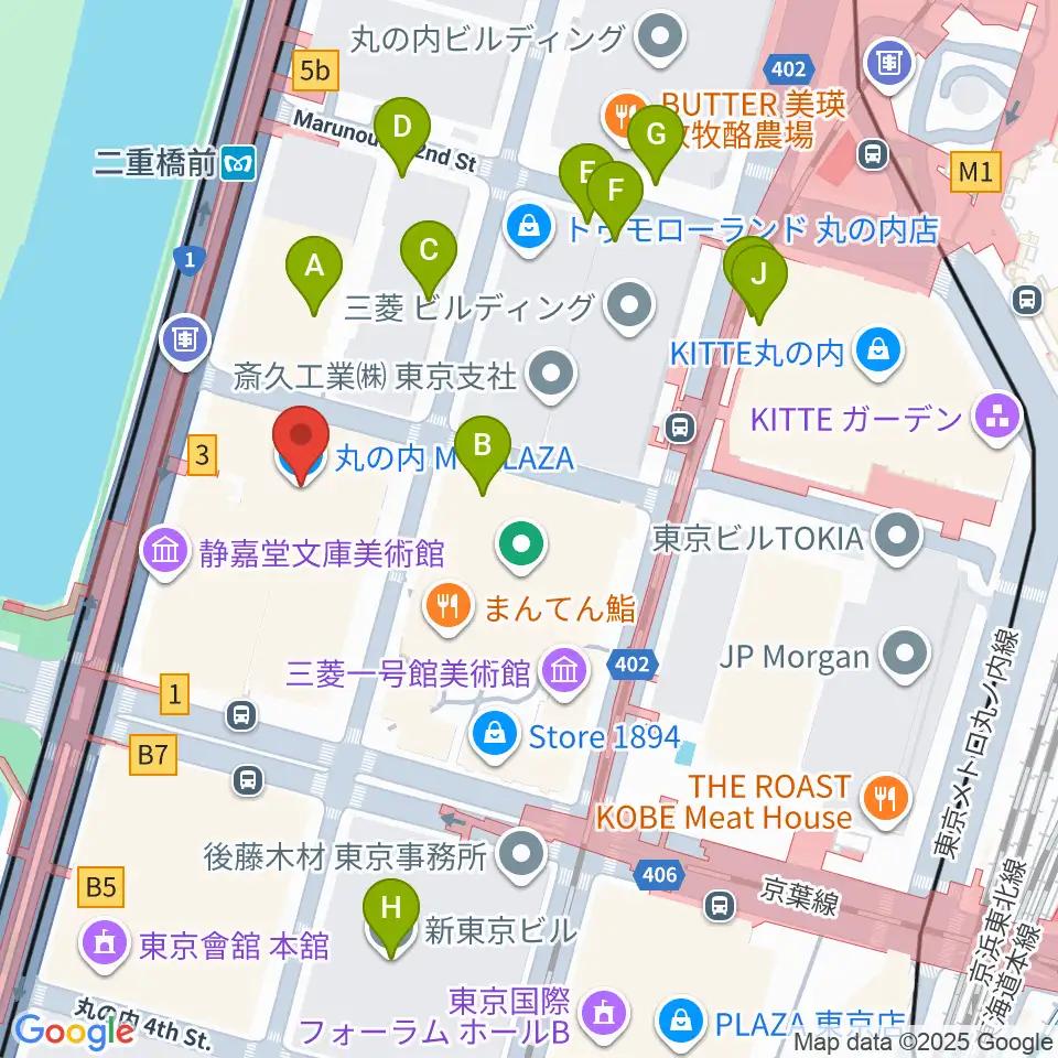 丸の内MY PLAZAホール周辺の駐車場・コインパーキング一覧地図