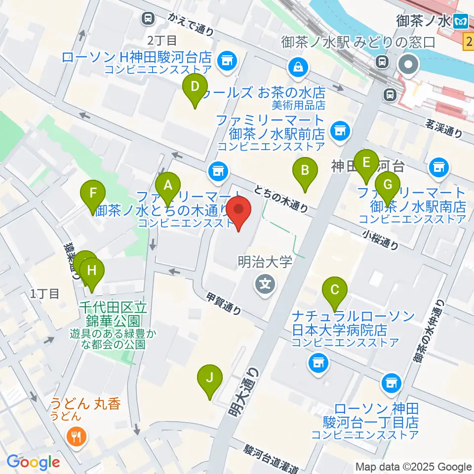 明治大学アカデミーホール周辺の駐車場・コインパーキング一覧地図