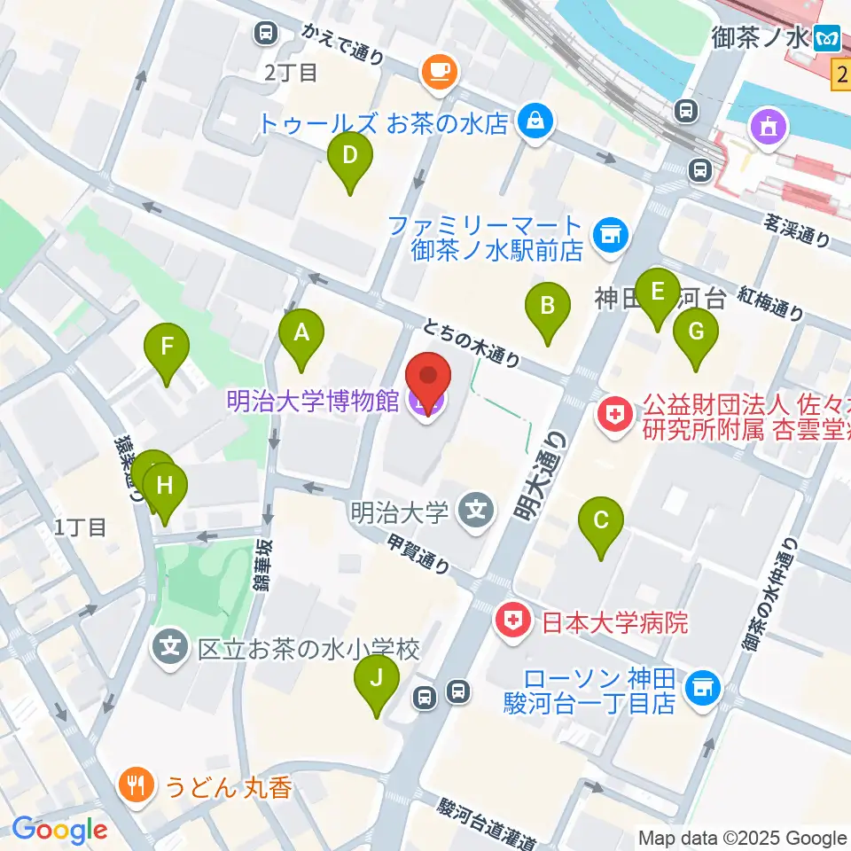 明治大学アカデミーホール周辺の駐車場・コインパーキング一覧地図