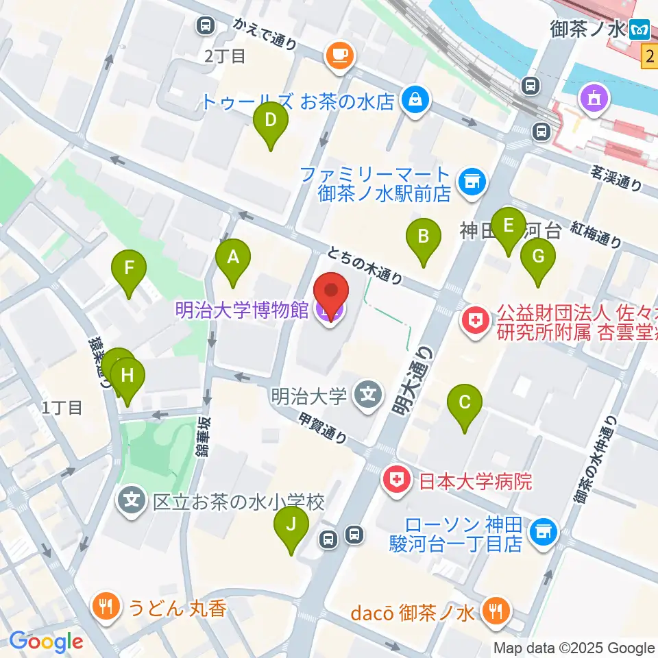 明治大学アカデミーホール周辺の駐車場・コインパーキング一覧地図