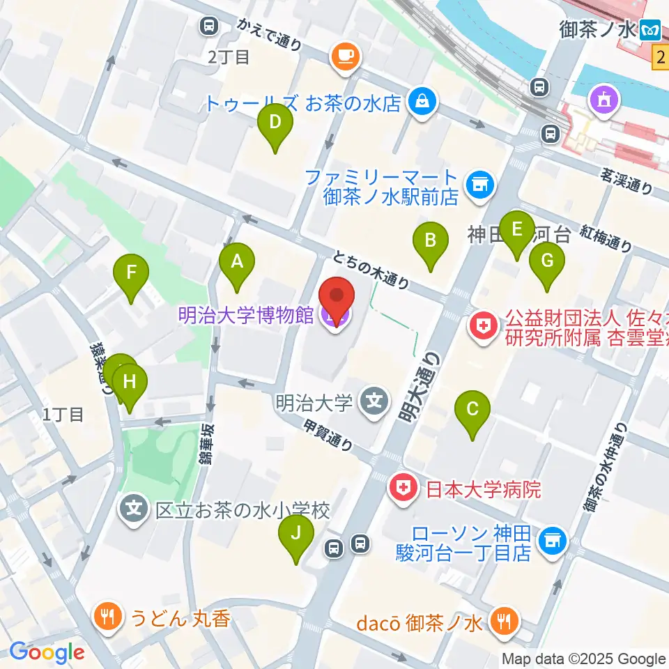 明治大学アカデミーホール周辺の駐車場・コインパーキング一覧地図