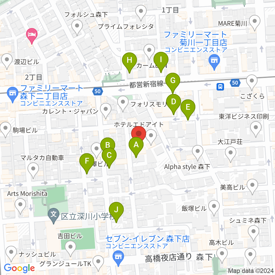 セゾン文化財団 森下スタジオ周辺の駐車場・コインパーキング一覧地図