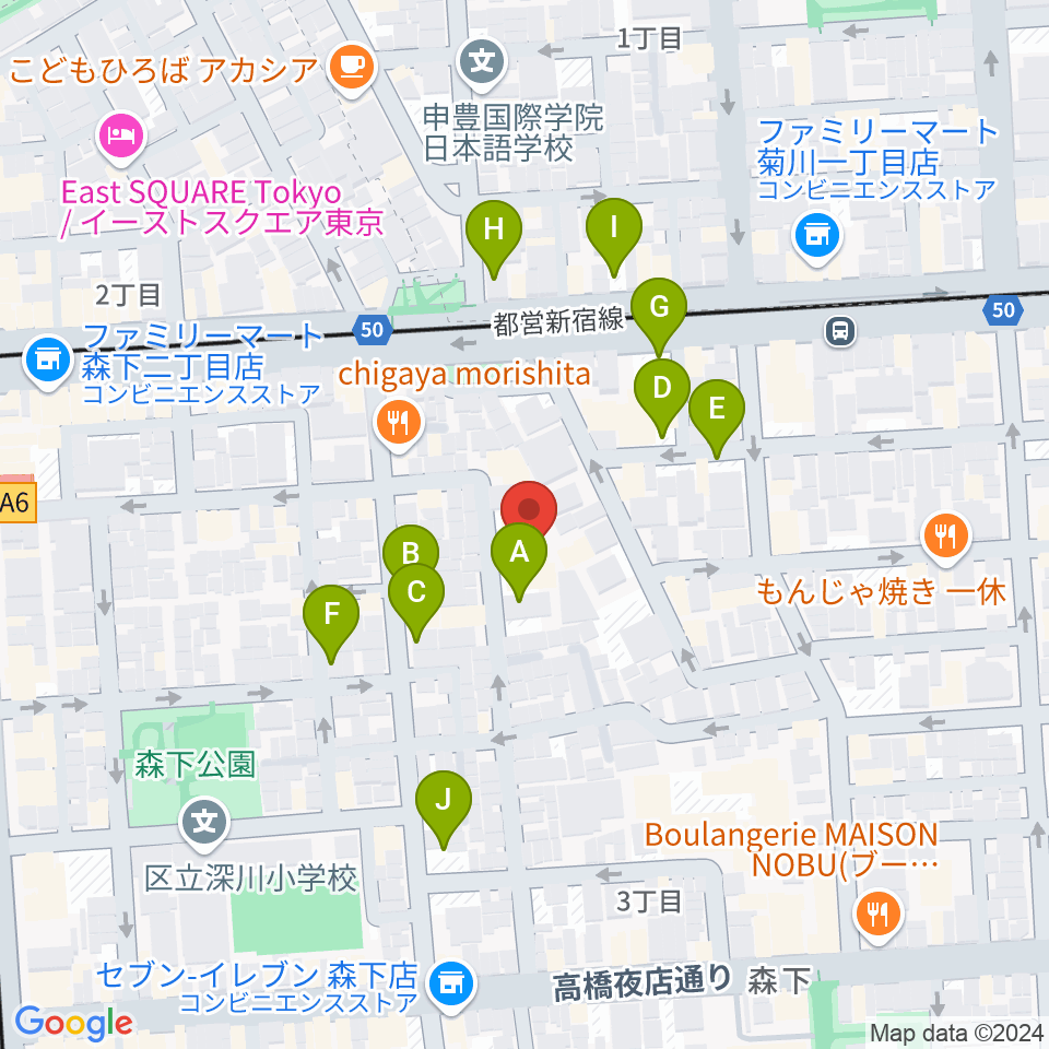 セゾン文化財団 森下スタジオ周辺の駐車場・コインパーキング一覧地図