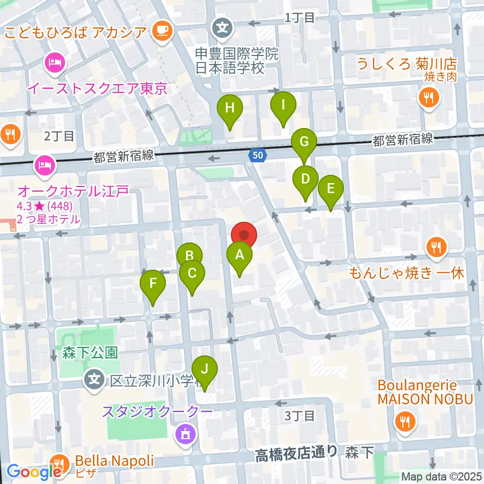 セゾン文化財団 森下スタジオ周辺の駐車場・コインパーキング一覧地図