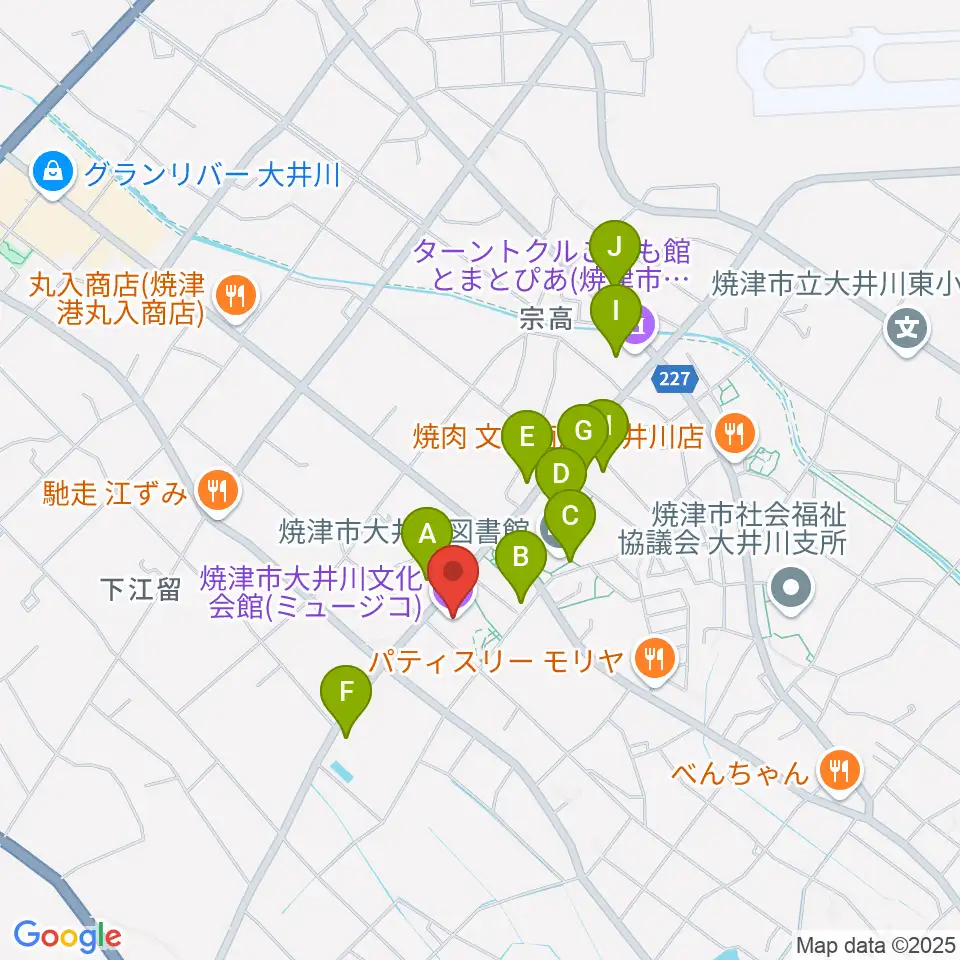 大井川文化会館ミュージコ周辺の駐車場・コインパーキング一覧地図