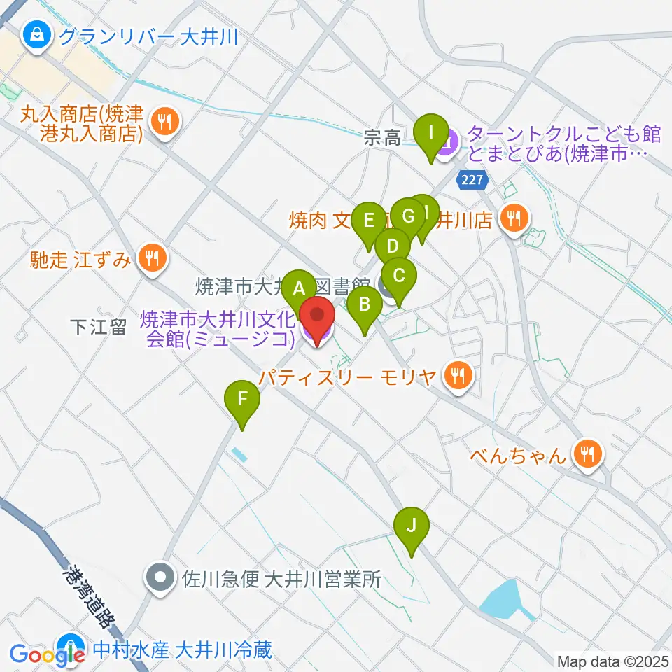 大井川文化会館ミュージコ周辺の駐車場・コインパーキング一覧地図
