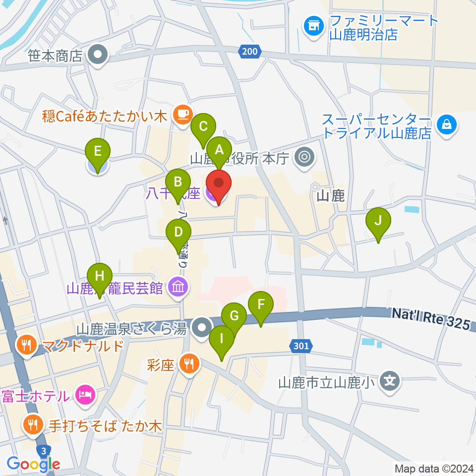 八千代座周辺の駐車場・コインパーキング一覧地図