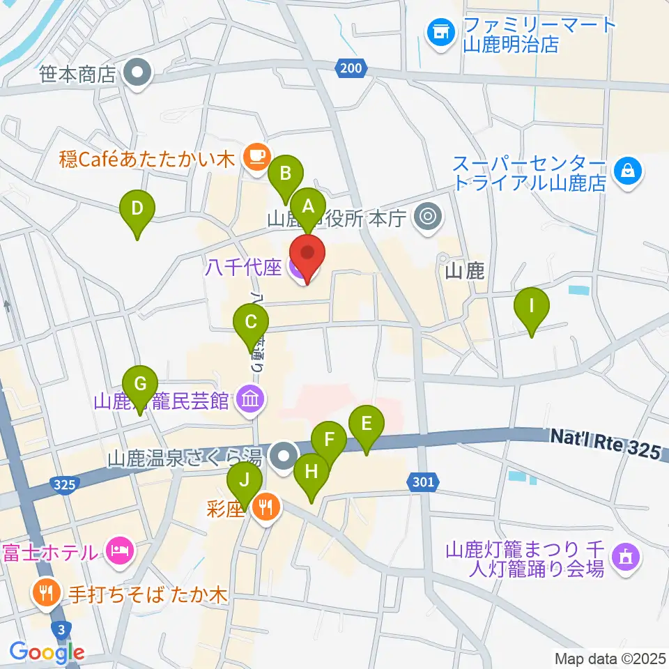 八千代座周辺の駐車場・コインパーキング一覧地図