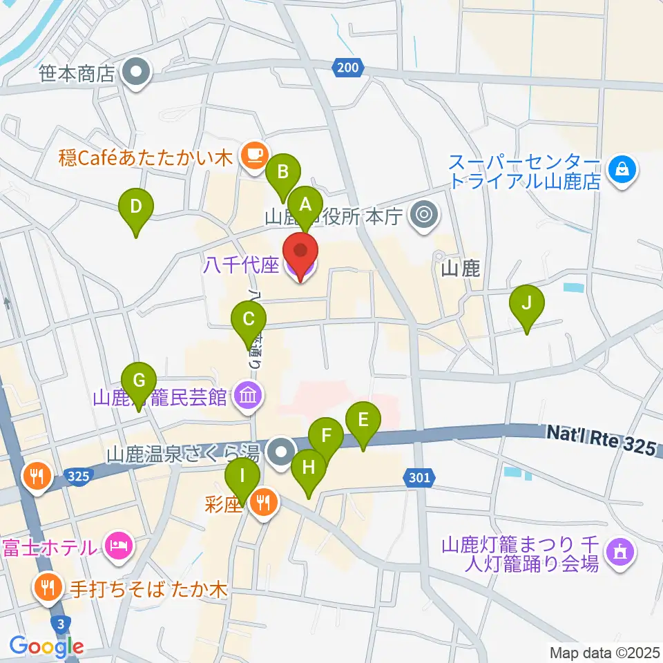 八千代座周辺の駐車場・コインパーキング一覧地図