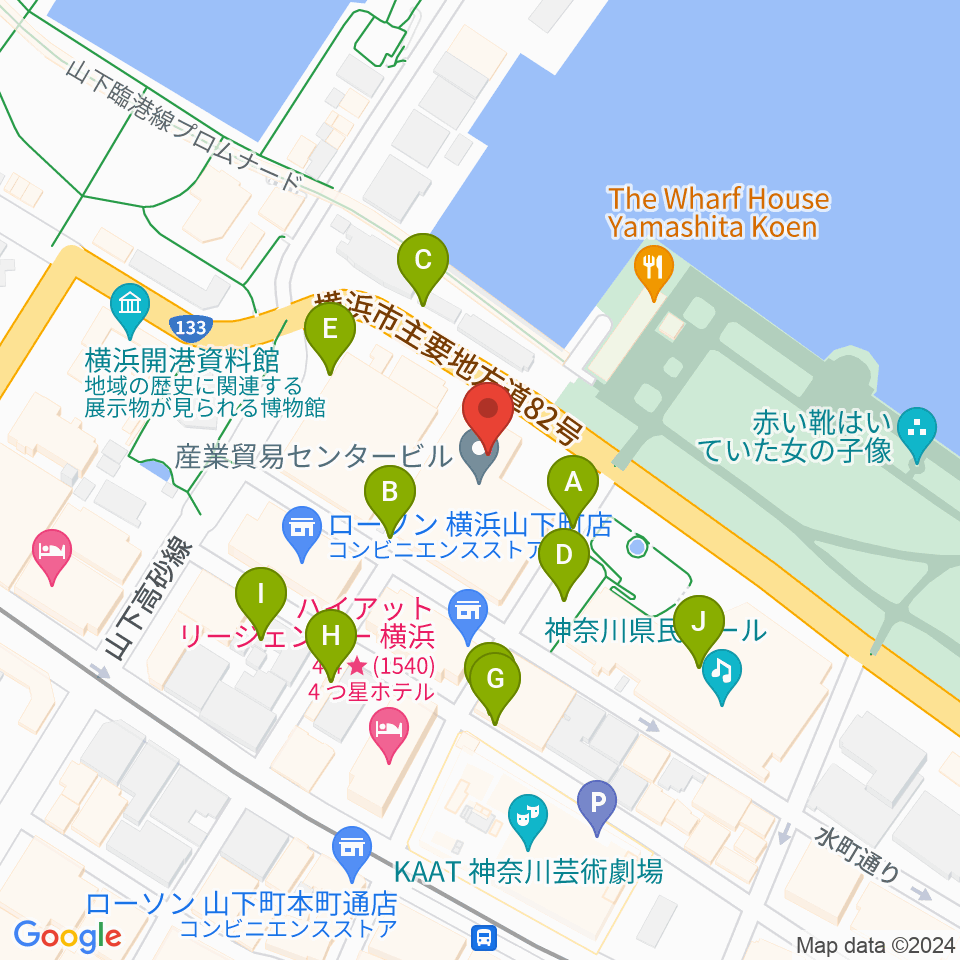 横浜産貿ホール マリネリア周辺の駐車場・コインパーキング一覧地図