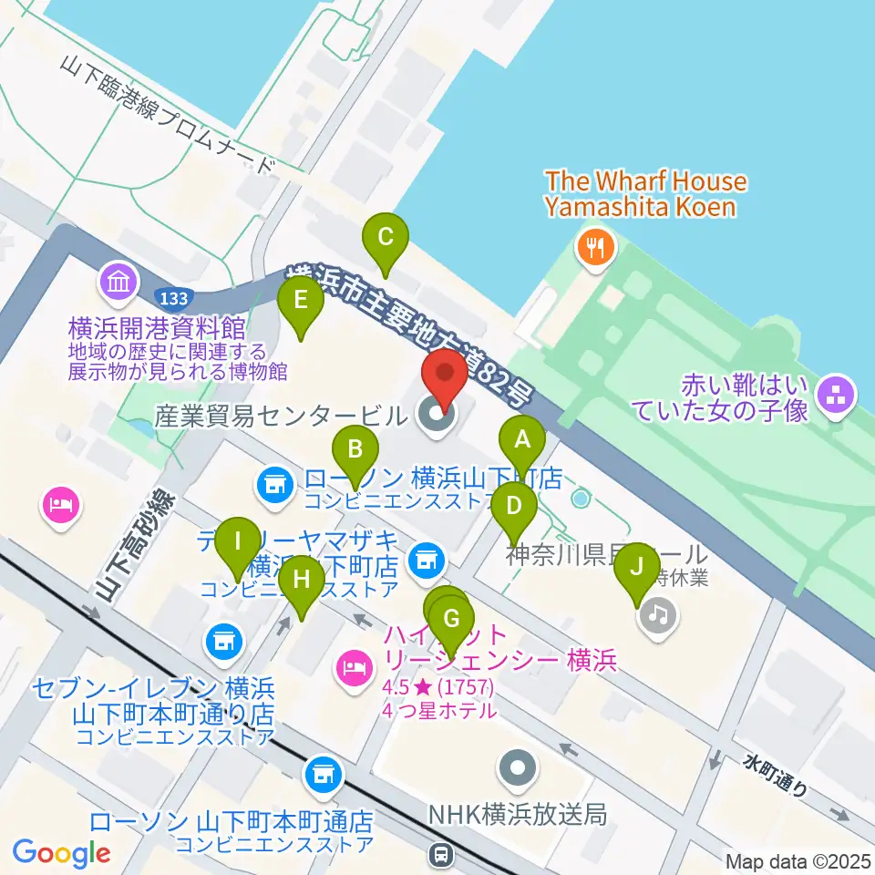横浜産貿ホール マリネリア周辺の駐車場・コインパーキング一覧地図