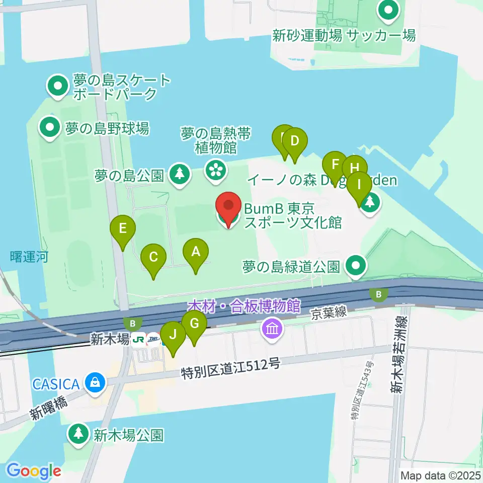 東京スポーツ文化館 ミュージックスタジオ周辺の駐車場・コインパーキング一覧地図